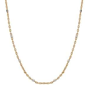  14k Pink Gold 1.1mm Diamond Cut Bead Chain Necklace, 16 