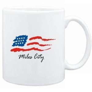  Mug White  Miles City   US Flag  Usa Cities Sports 