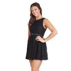 Papillon Womens Black Boutique Lace Short Dress w/ Braided Belt Size S