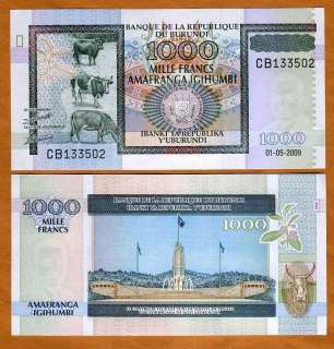 Burundi, Africa, 1000 (1,000) Francs, 2009, P New, UNC  