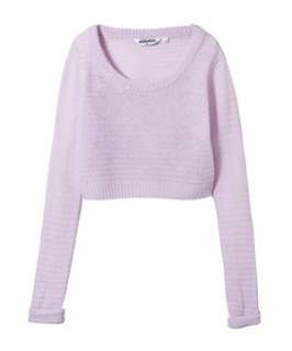 Lilac (Purple) Teens Cropped Ribbed Jumper  237524755  New Look