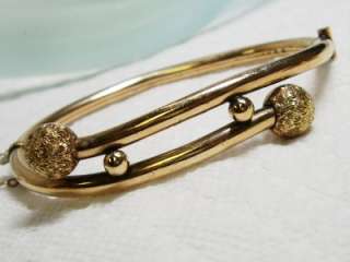 Antique Victorian Gold Filled Bypass Bangle Bracelet with Safety Chain 