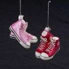   of 8 Glass Blown Retro High Top Sneakers Tween Christmas Ornaments 4