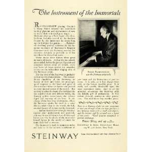 1925 Ad Pianist Sergei Rachmaninoff Steinway Piano New York Musical 
