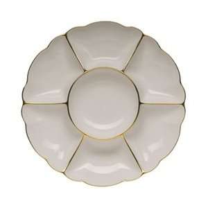    Herend Golden Edge Sectioned Appetizer Dish