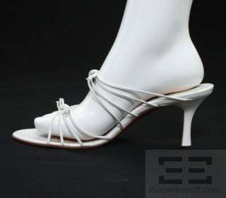 Christian Louboutin White Leather Strappy Tigresse Slide Heels Size 9 