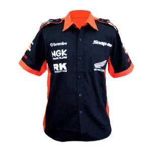  Honda Repsol Crew Shirt Black and Orange: Sports 