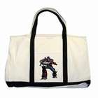   Two Tone Tote Bag of Transformers Optimus Prime Standing at the Ready