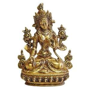  White Tara   6 Highly Detailed Brass Statue Health 