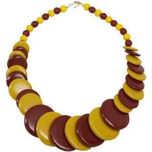  Cardinal Gold Escalating Wooden Bead Necklace Sports 