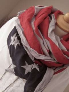 FAIRY WOVEN VINTAGE USA Impression Schal Tuch Amerika Flagge STARS 