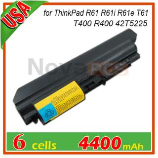 Battery for Lenovo ThinkPad R400 T400 42T5225 43R2499 42T4530 42T4531 