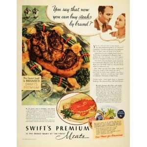  1936 Ad Swifts Premium Meats Beef Steak Breaded Lamb 