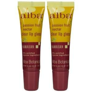 Alba Botanica Clear Lip Gloss, Passion Fruit, 2 ct (Quantity of 4)