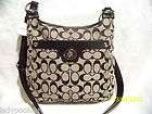 NWT COACH Black & White Signature Penelope Hippie Crossbody Handbag 