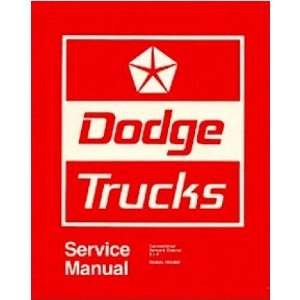    1974 DODGE D/W 100 800 TRUCK Shop Service Repair Manual Automotive