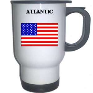  US Flag   Atlantic, Iowa (IA) White Stainless Steel Mug 