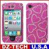   iPHONE 4 4S Full Diamond Case Hot Pink Crystal Bling Cell Phone Cover