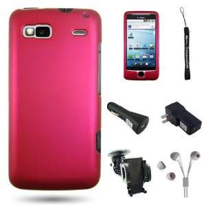 Pink Premium Rubberized Snap on Case Cover for HTC G2 + Includes a Car 