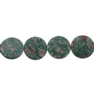 Beads   Chinese Ruby Zoisite  Coin Plain   25mm Height, 25mm Width 