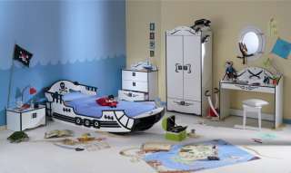Piratenbett White Shark Kinderzimmer Jugendzimmer Komplett Set  