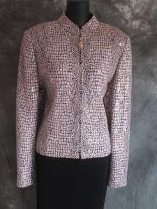 St John COUTURE knit paillettes suit jacket blazer size 10 12 14 