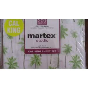  Martex Cal King Palm Tree Sheet Set, 200 Thread Count 