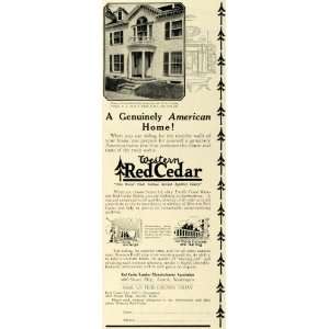  1925 Ad Western Red Cedar Lumber KBC Smith Home NY 