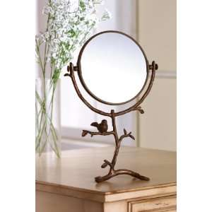   Brass Sparrow Double Sided Magnifying Table Mirror