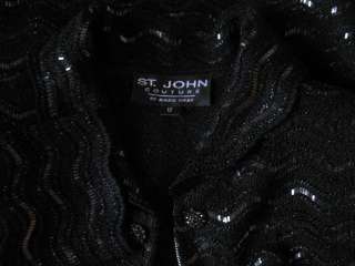 St John COUTURE knit black Suit jacket blazer sz 10 12 14  