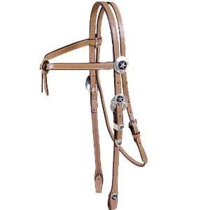  Brow Knot Western Show Headstall with Black Star Conchos 