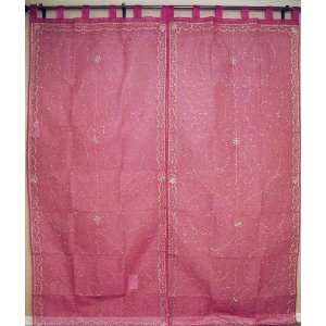   Pink Designer India Window Treatment Fashion Curtains: Home & Kitchen