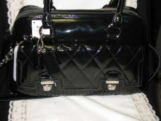   gloss pushlock black satchel retail $ 378 plus sales tax new with tags