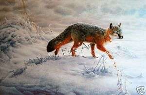 Swift Fox Great Plains Winter by Michael Dumas Signed  