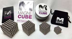 Magnecube 216 neo neodymium balls. Magnetic puzzle M cube 3 5 6 & 7 mm 