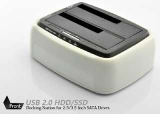 USB 2.0 Dual HDD/SSD Docking Station + Drive Copy   No PC Required 