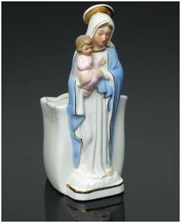 Vintage Virgin Mary & Baby Jesus Figurine Planter  