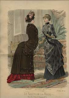 ORIGINAL SALON de la MODE 1883 Hand colored prints  
