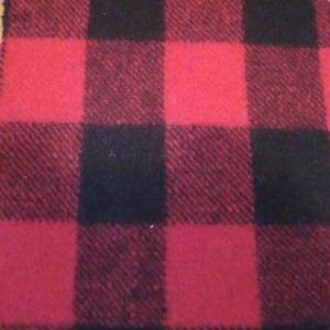 Black and Red Checks Wool Melton Fabric  