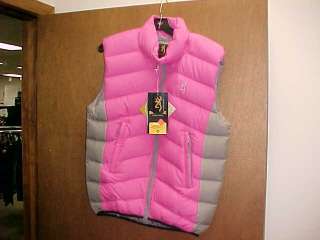 Browning 700 Fill Power Goose Down Vest Pink/Grey 2XL  