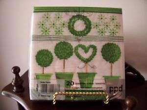 Paper Napkins Lunch GARDEN TOPIARY Crafts Decoupage  