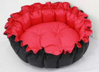 dog cat bed black&red waterproof round soft cool unique  
