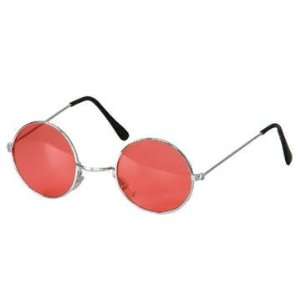 Brille Hippie, runde, rote Gläser, Metall  Küche 