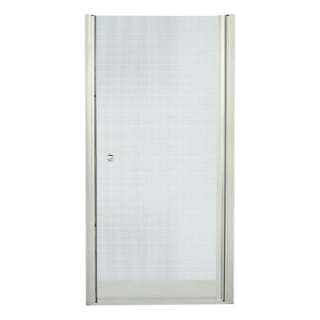   in. Frameless Hinge Shower Door in Nickel with Smooth/Clear Glass