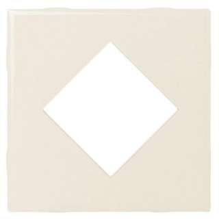 Daltile Semi Gloss 4 in. x 4 in. Almond Ceramic Diamond Insert Wall 