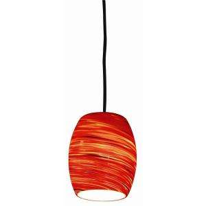 Design House 72in. Art Glass Satin Nickel with Red Hot Glass Pendant 