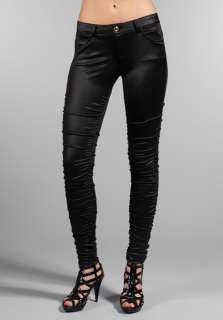 SIWY JEANS Jolie Ruched Skinny in Jet Satin  