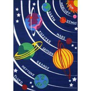 LA Rug Inc. Fun Time Solar System Multi Colored 5 ft. 3 in. x 7 ft. 6 
