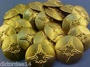 vintage 10 BUTTONS GOLD GOTHIC CROSS SHANK BACK METAL  
