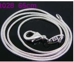 1pc Silver plated 1.2mm Snake Chain Necklace fit european beads 65cm 